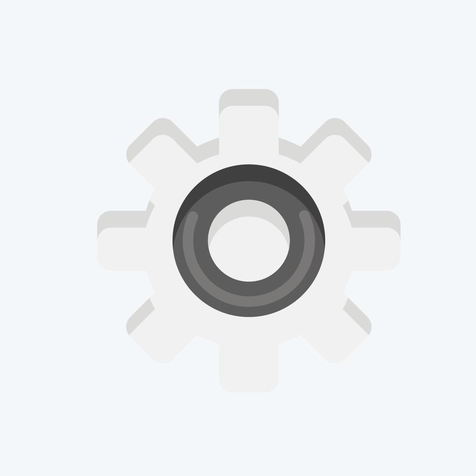 Icon Gear. related to Car Service symbol. Flat Style. repairing. engine. simple illustration vector