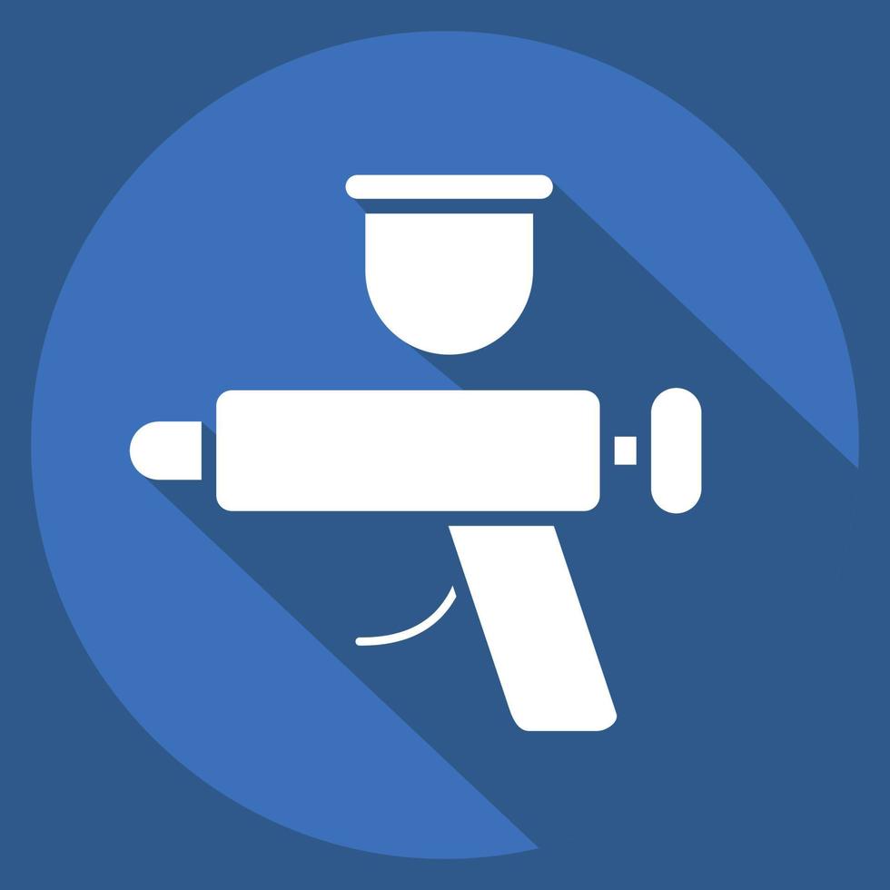 Icon Exterior. related to Car Service symbol. Long Shadow Style. repairing. engine. simple illustration vector