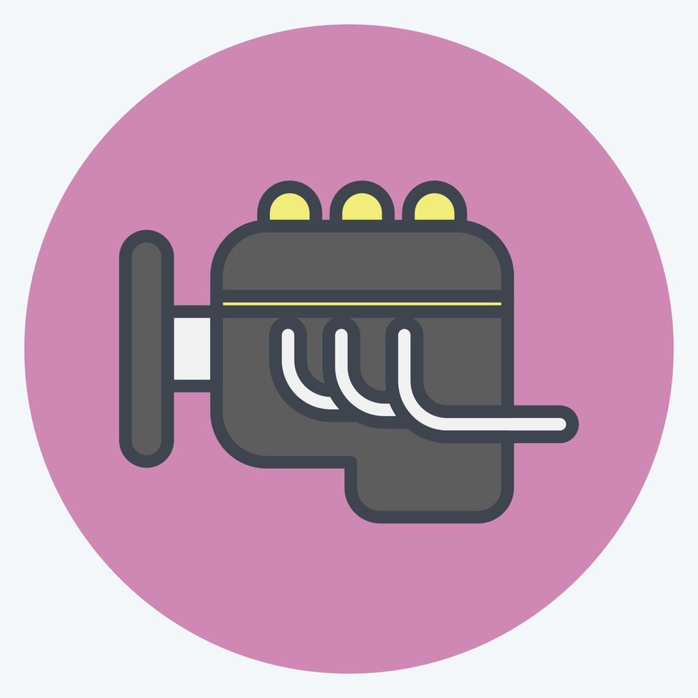 Icon Engine. related to Car Service symbol. Color Mate Style. repairing. engine. simple illustration vector