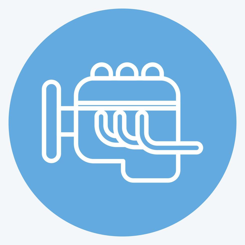 Icon Engine. related to Car Service symbol. Blue Eyes Style. repairing. engine. simple illustration vector