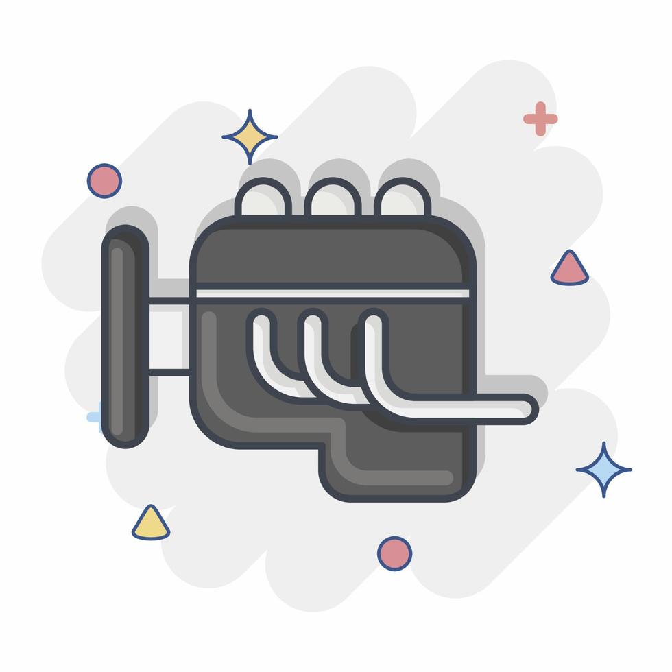 Icon Engine. related to Car Service symbol. Comic Style. repairing. engine. simple illustration vector