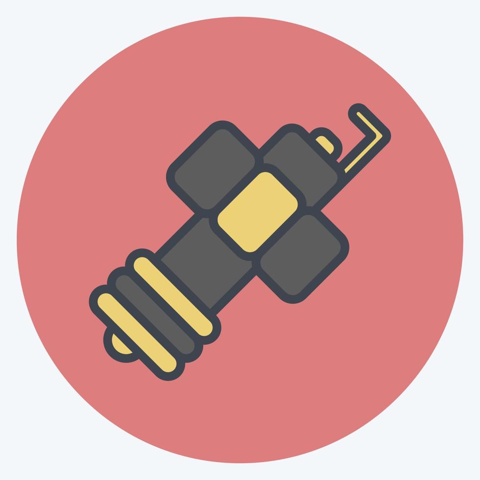 Icon Spark Plug. related to Car Service symbol. Color Mate Style. repairing. engine. simple illustration vector