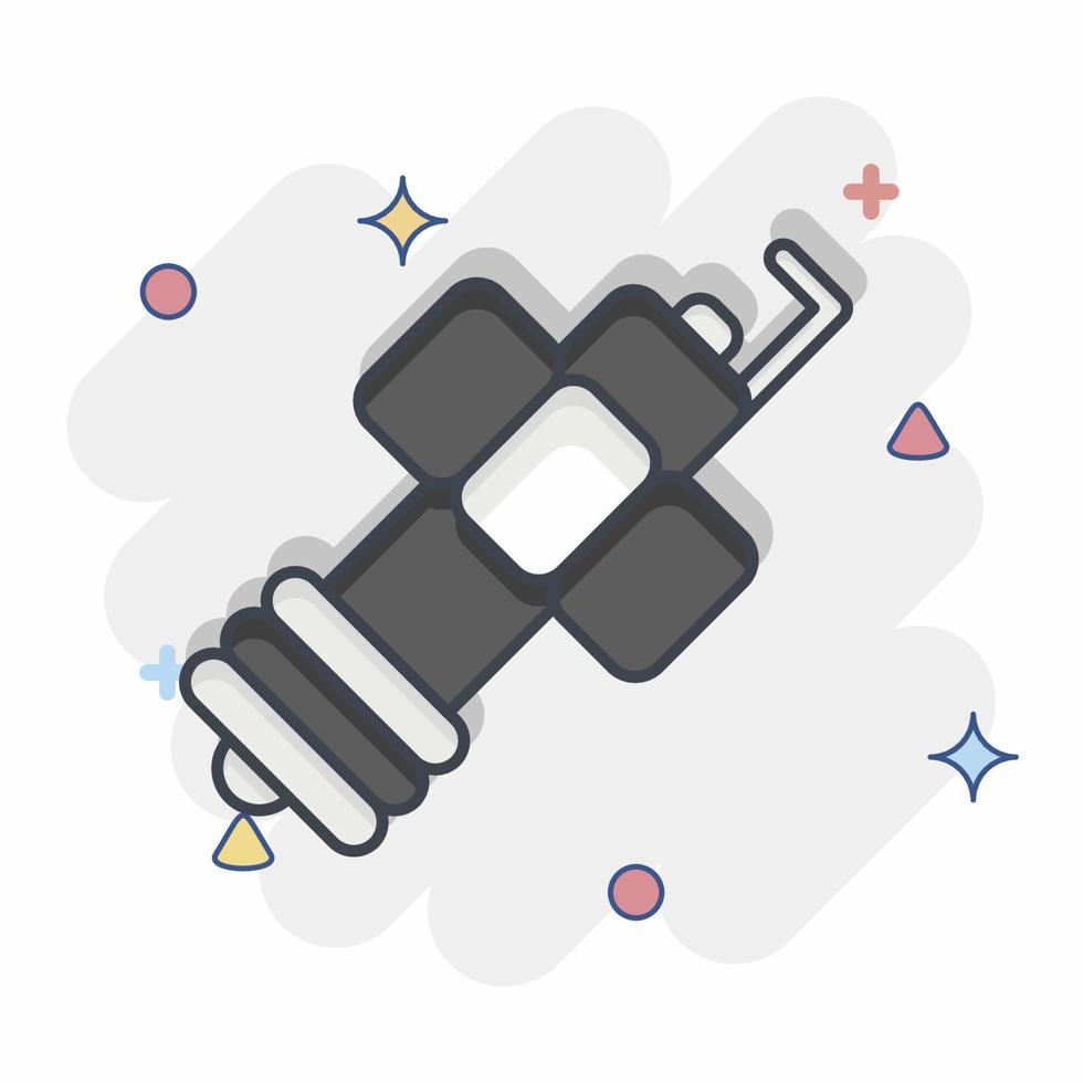 Icon Spark Plug. related to Car Service symbol. Comic Style. repairing. engine. simple illustration vector
