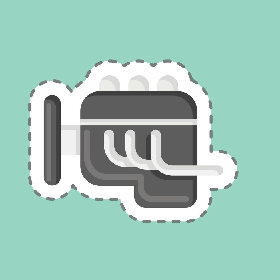 Sticker line cut Engine. related to Car Service symbol. repairing. engine. simple illustration vector