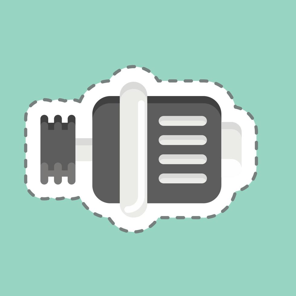 Sticker line cut Generator. related to Car Service symbol. repairing. engine. simple illustration vector