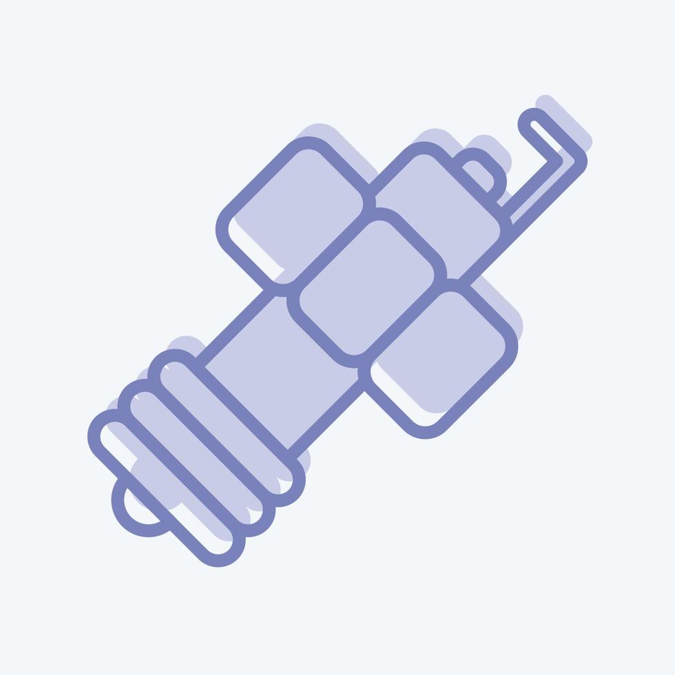 Icon Spark Plug. related to Car Service symbol. Two Tone Style. repairing. engine. simple illustration vector