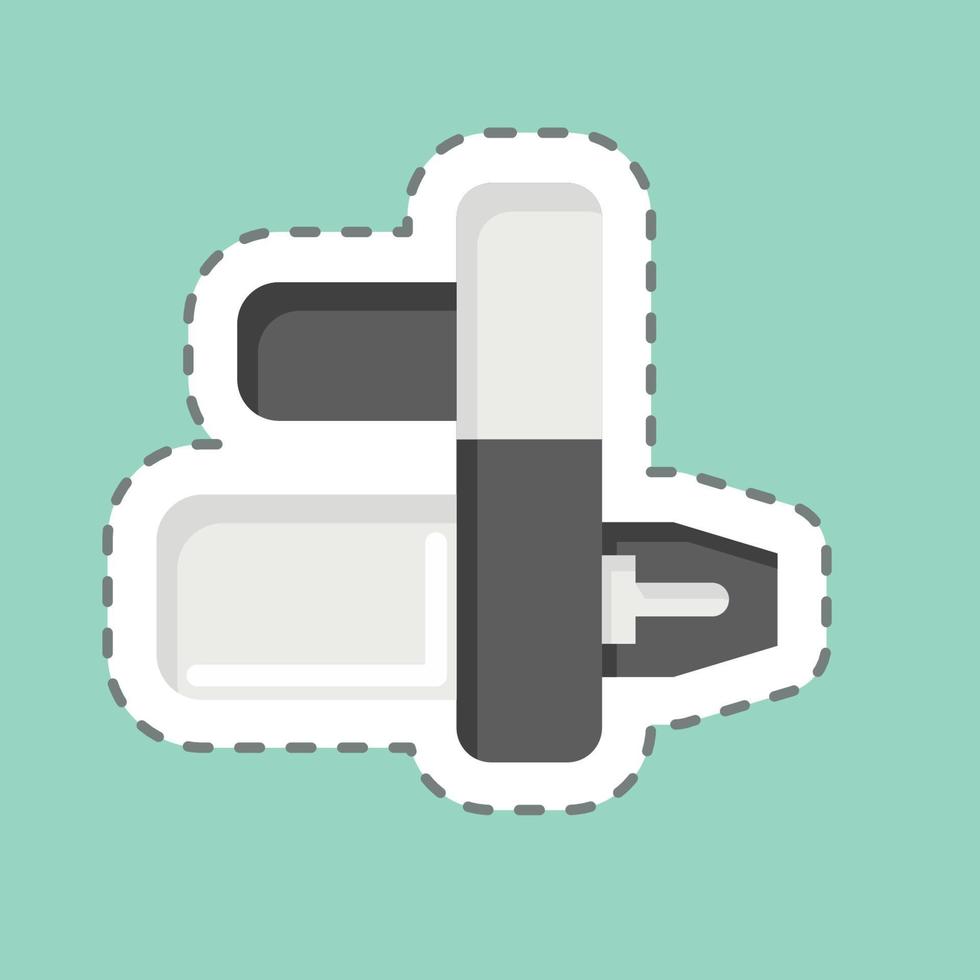 Sticker line cut Starter. related to Car Service symbol. repairing. engine. simple illustration vector