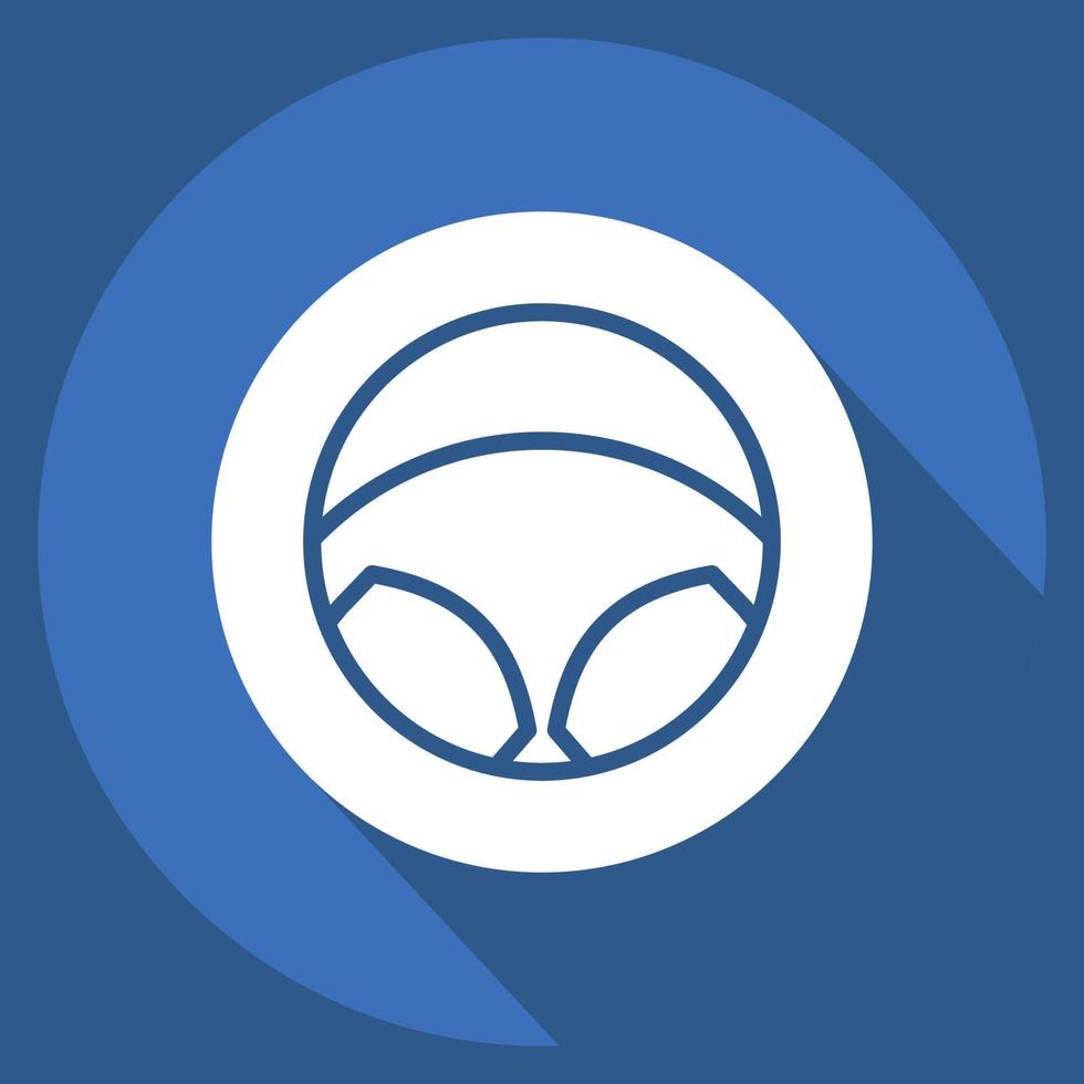 Icon Steering. related to Car Service symbol. Long Shadow Style. repairing. engine. simple illustration vector