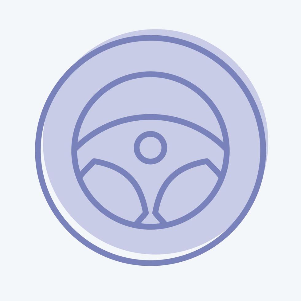 Icon Steering. related to Car Service symbol. Two Tone Style. repairing. engine. simple illustration vector