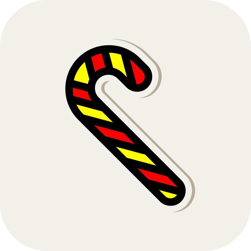 Candy Cane Vector Icon Design