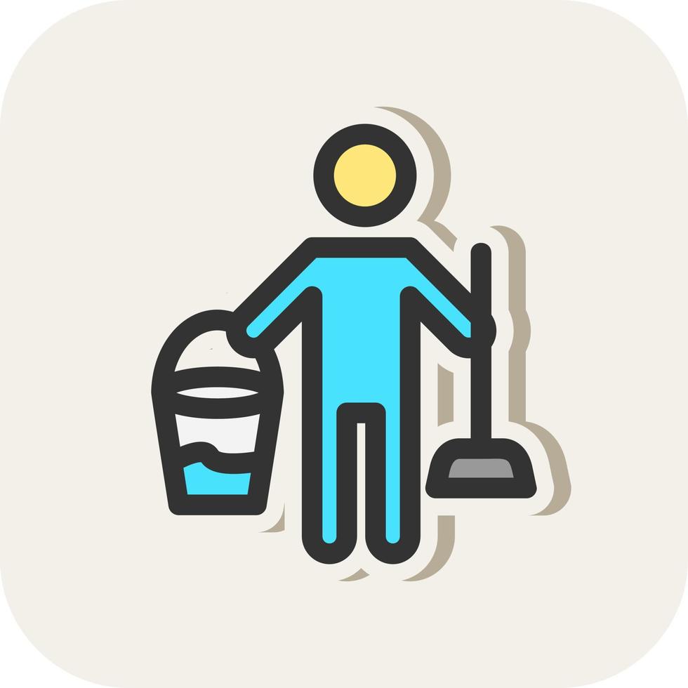 Cleaning Man Vector Icon Design