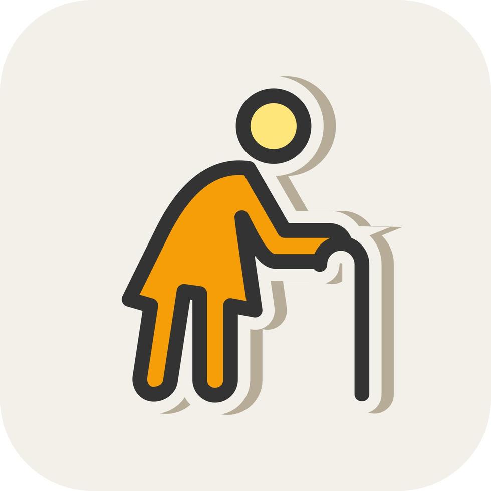 Old Woman Vector Icon Design