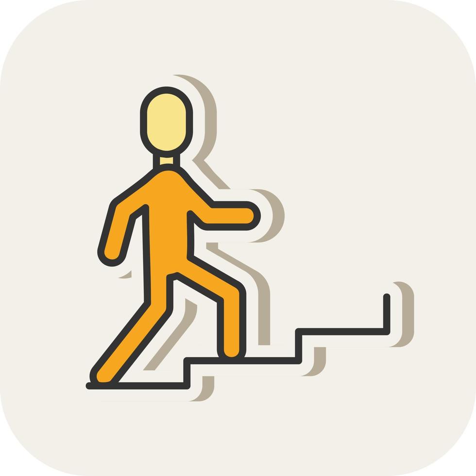 Person Climbing Stairs Vector Icon Design