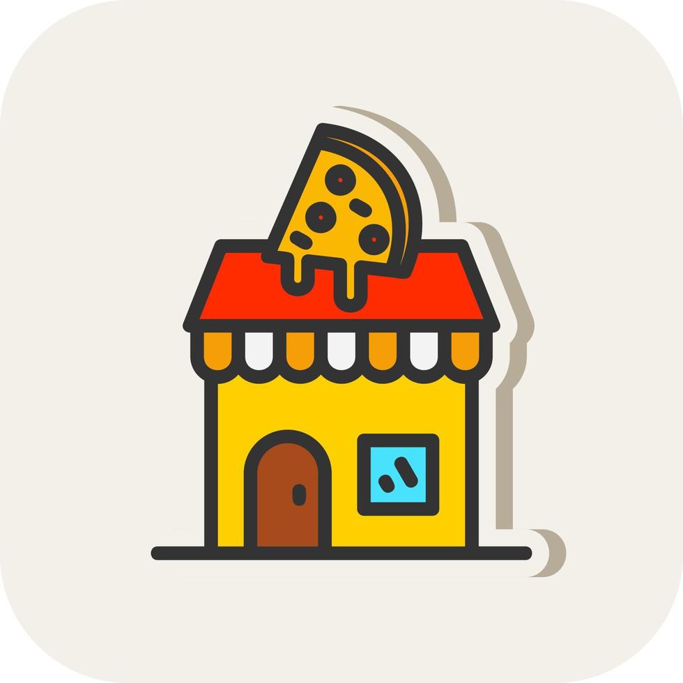 diseño de icono de vector de tienda de pizza