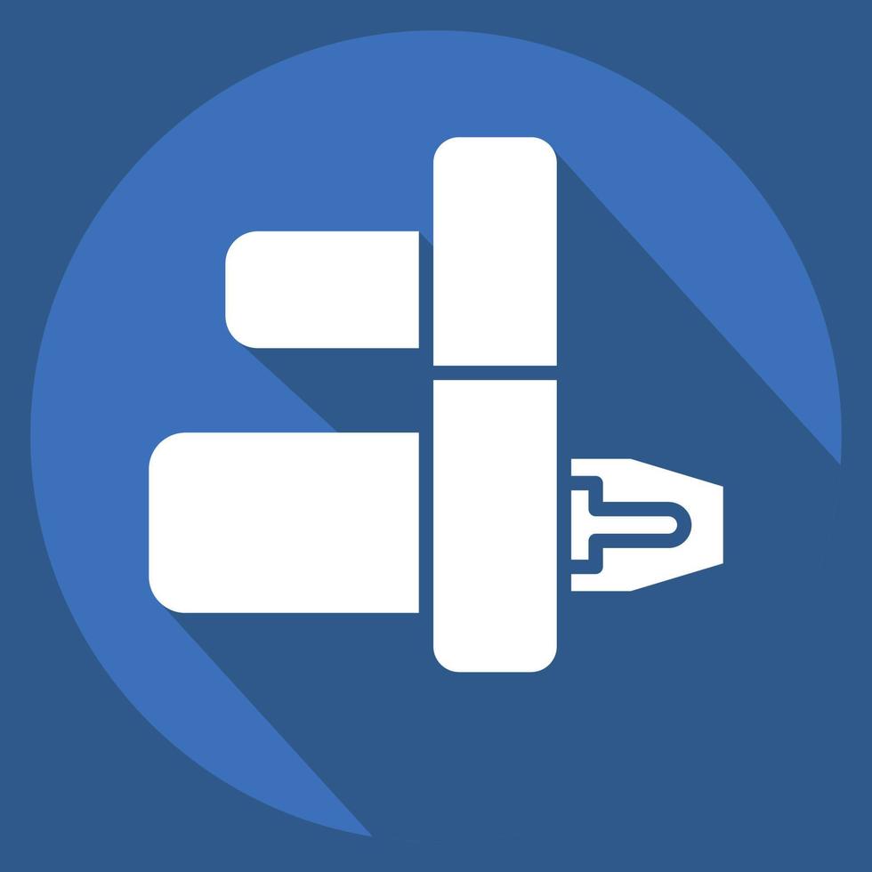 Icon Starter. related to Car Service symbol. Long Shadow Style. repairing. engine. simple illustration vector