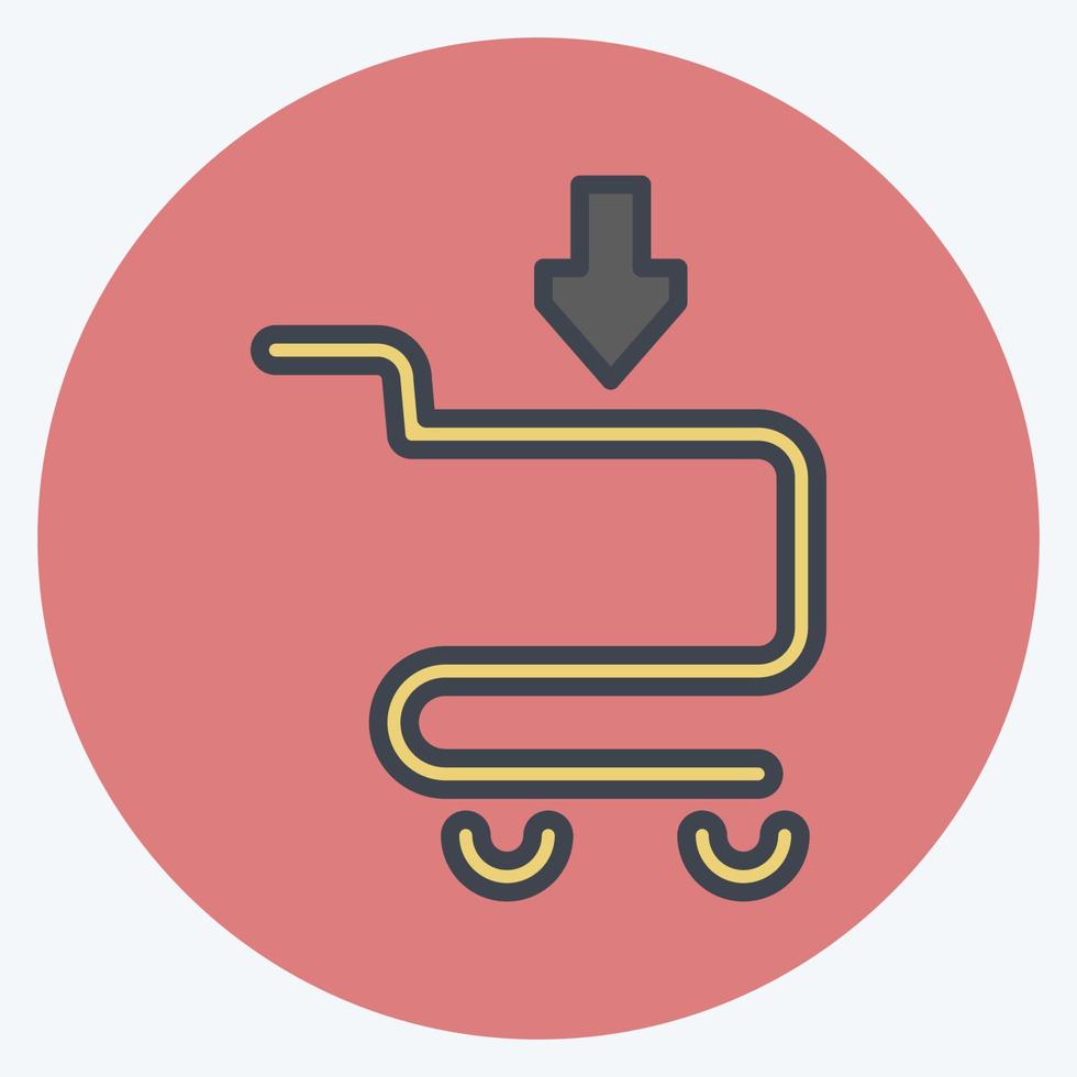 Icon Add to Cart. related to Contactless symbol. Color Mate Style. simple design editable. simple illustration vector