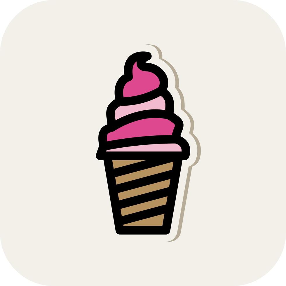 Ice Cream Cup Vector Icon Design