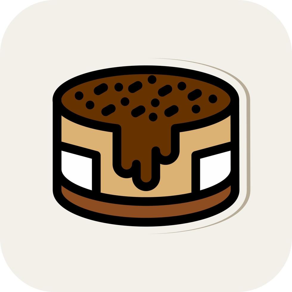 Chocolate Cake Vector Icon Design