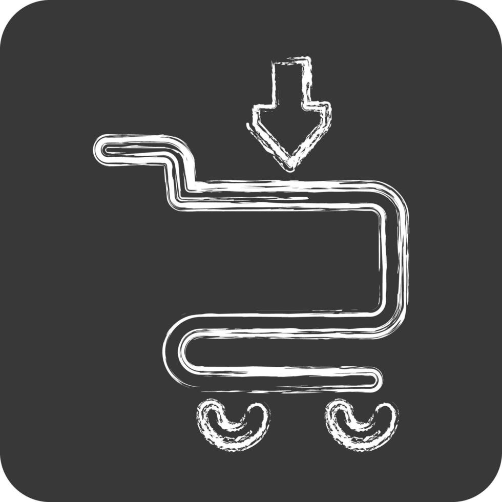 Icon Add to Cart. related to Contactless symbol. Chalk Style. simple design editable. simple illustration vector