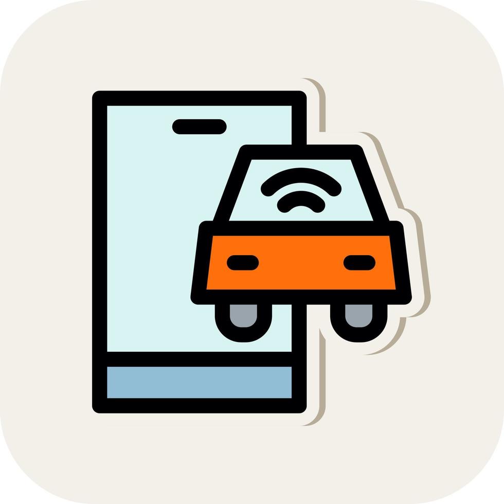 Connected Vehicle Vector Icon Design