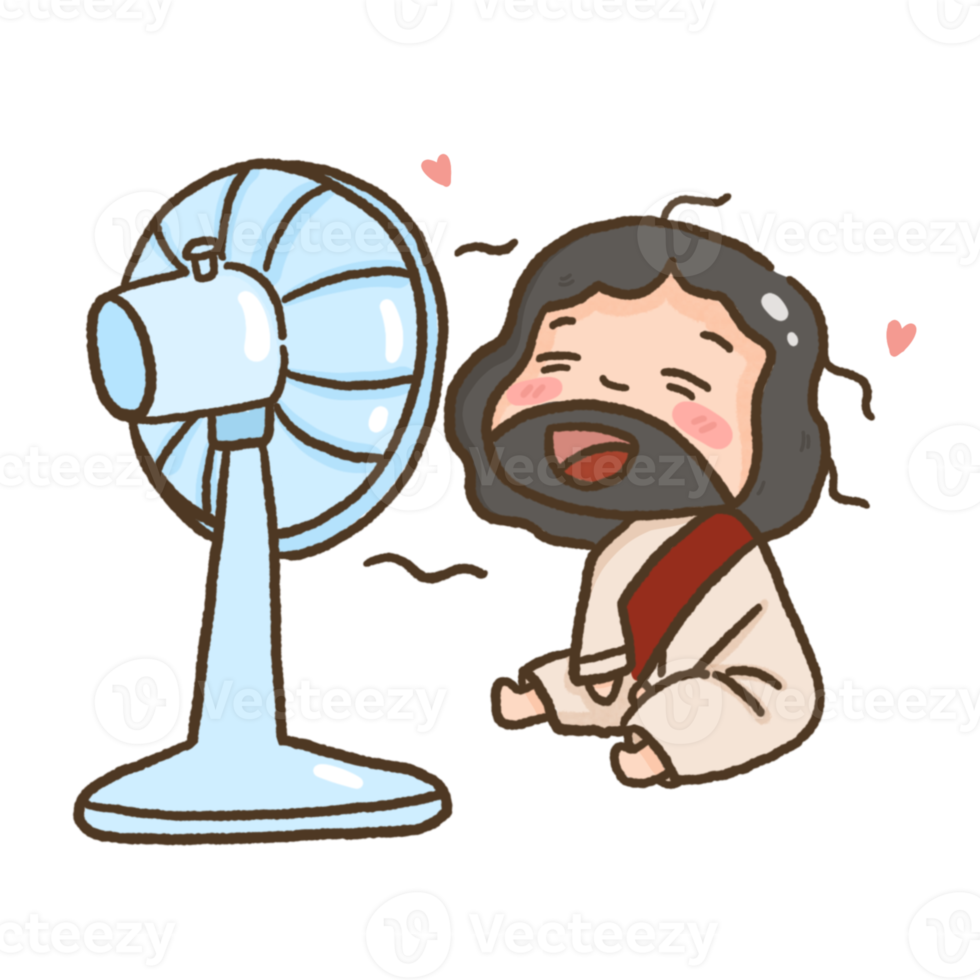 sitting front of the fan element illustration png