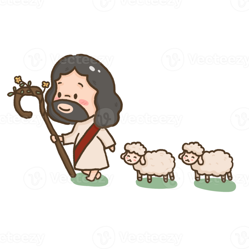 Dieu avec mouton élément illustration png