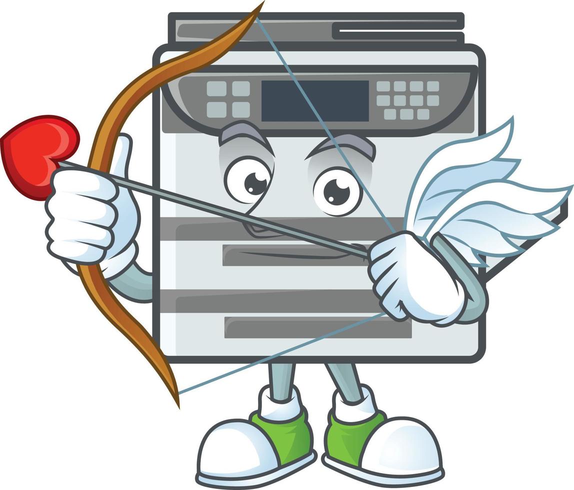 Professional office copier mascot icon design vector