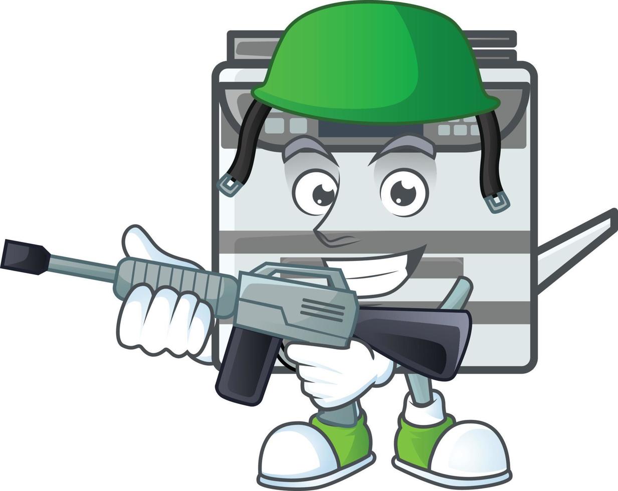 Professional office copier mascot icon design vector