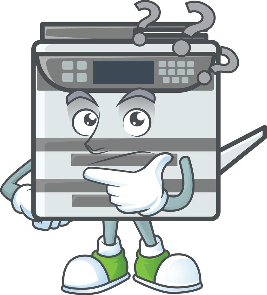 Professional office copier mascot icon design vector