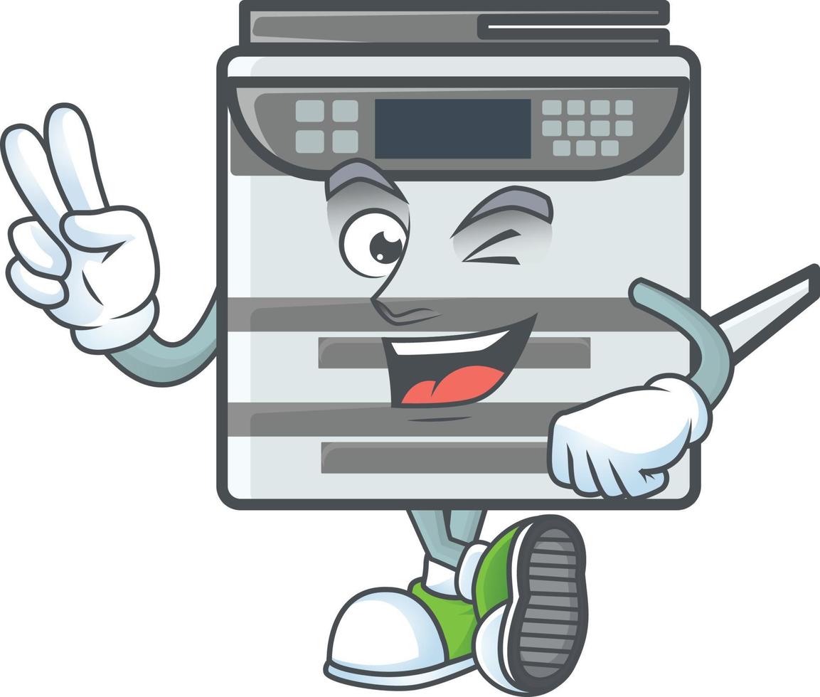 Professional office copier mascot icon design vector