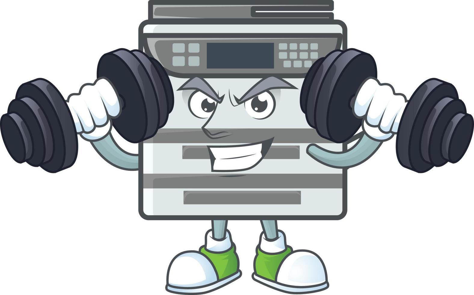 Professional office copier mascot icon design vector