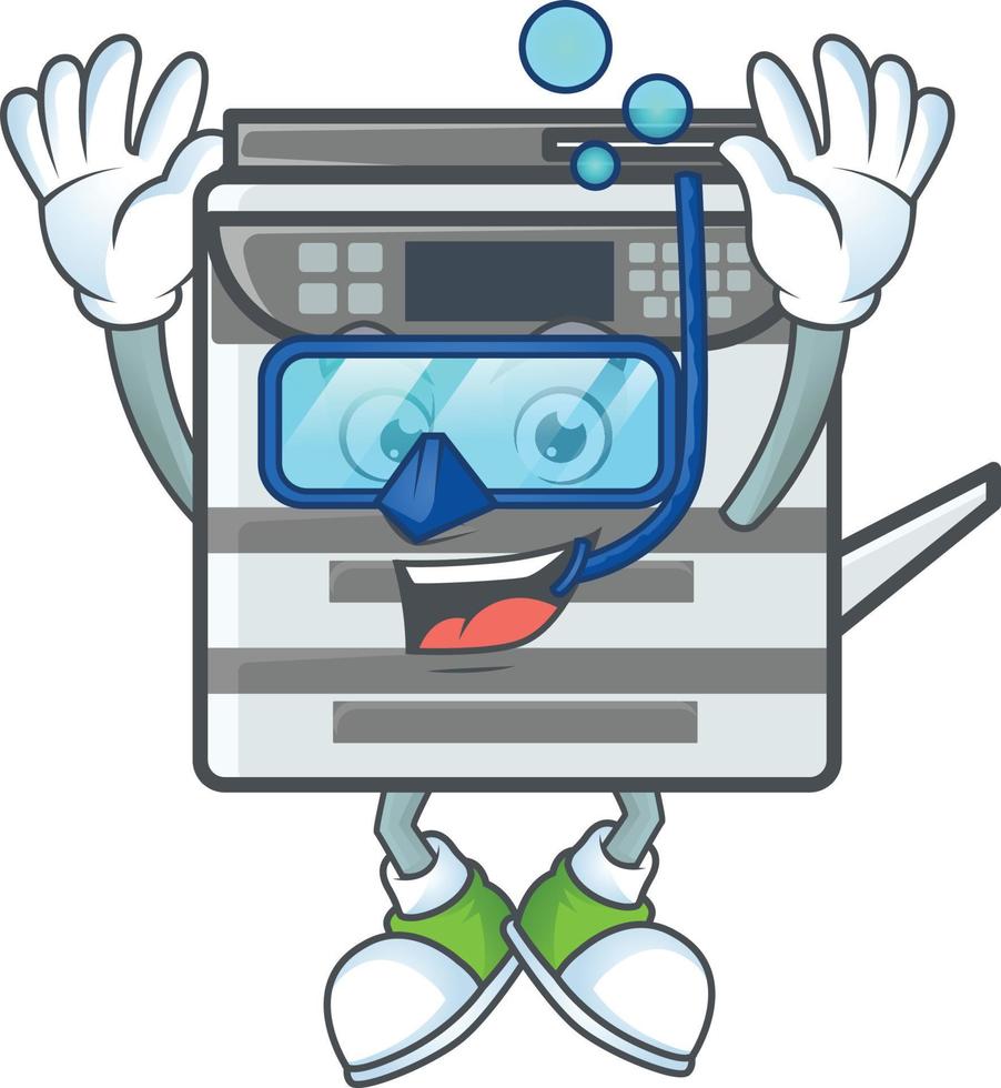 Professional office copier mascot icon design vector