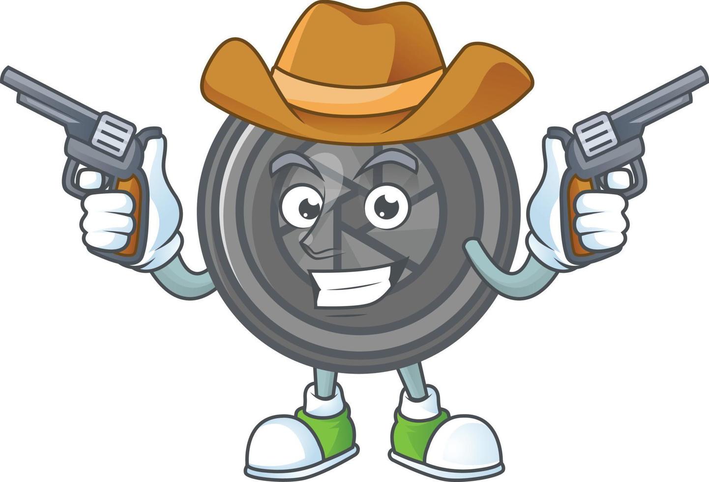 Camera lens mascot icon design vector