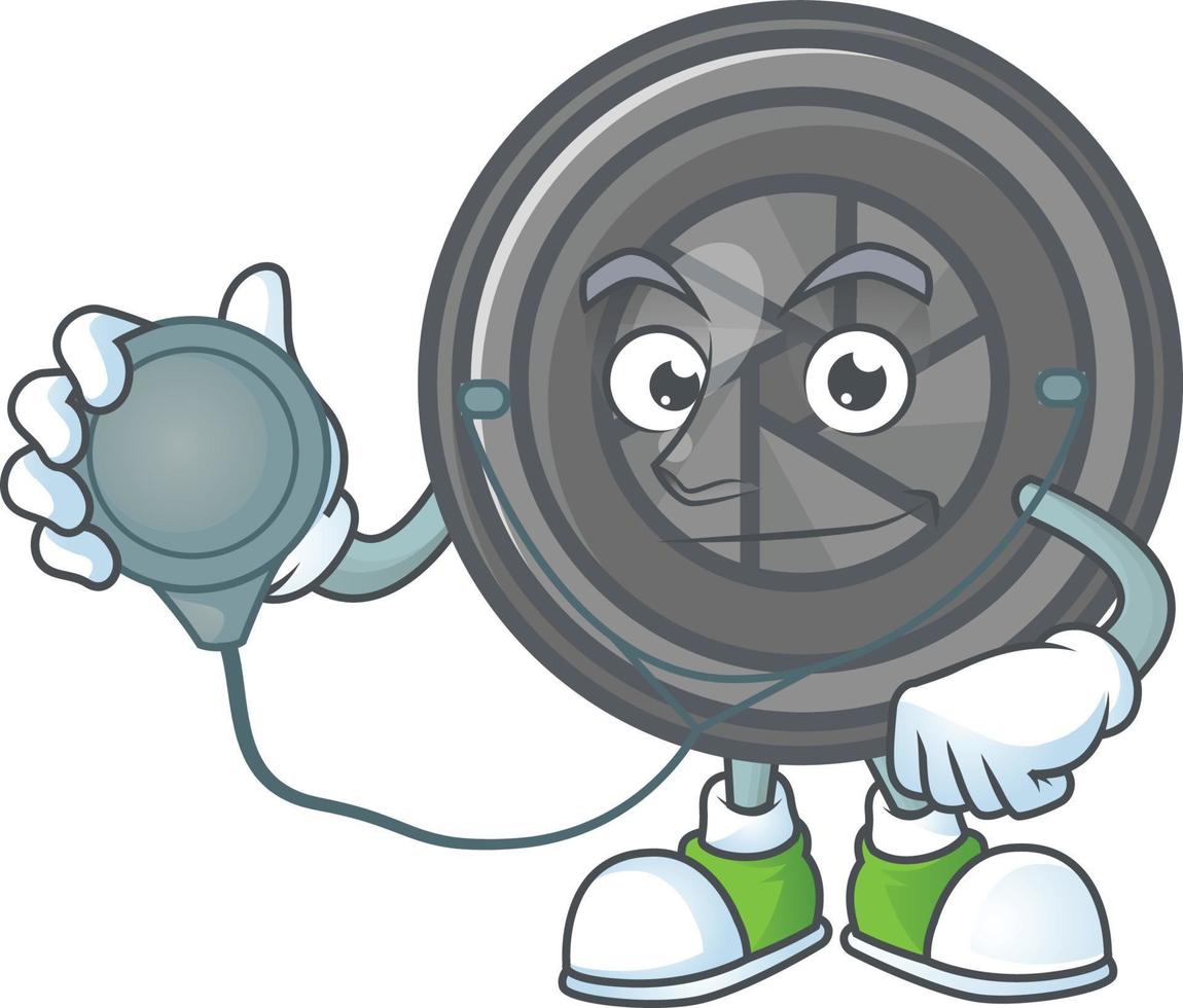Camera lens mascot icon design vector