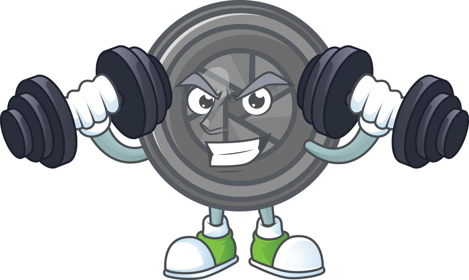 Camera lens mascot icon design vector
