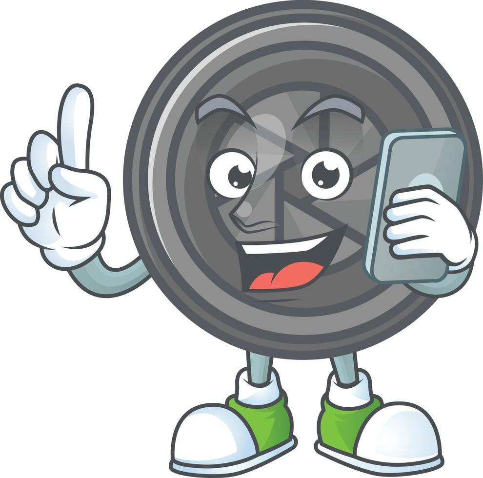 Camera lens mascot icon design vector
