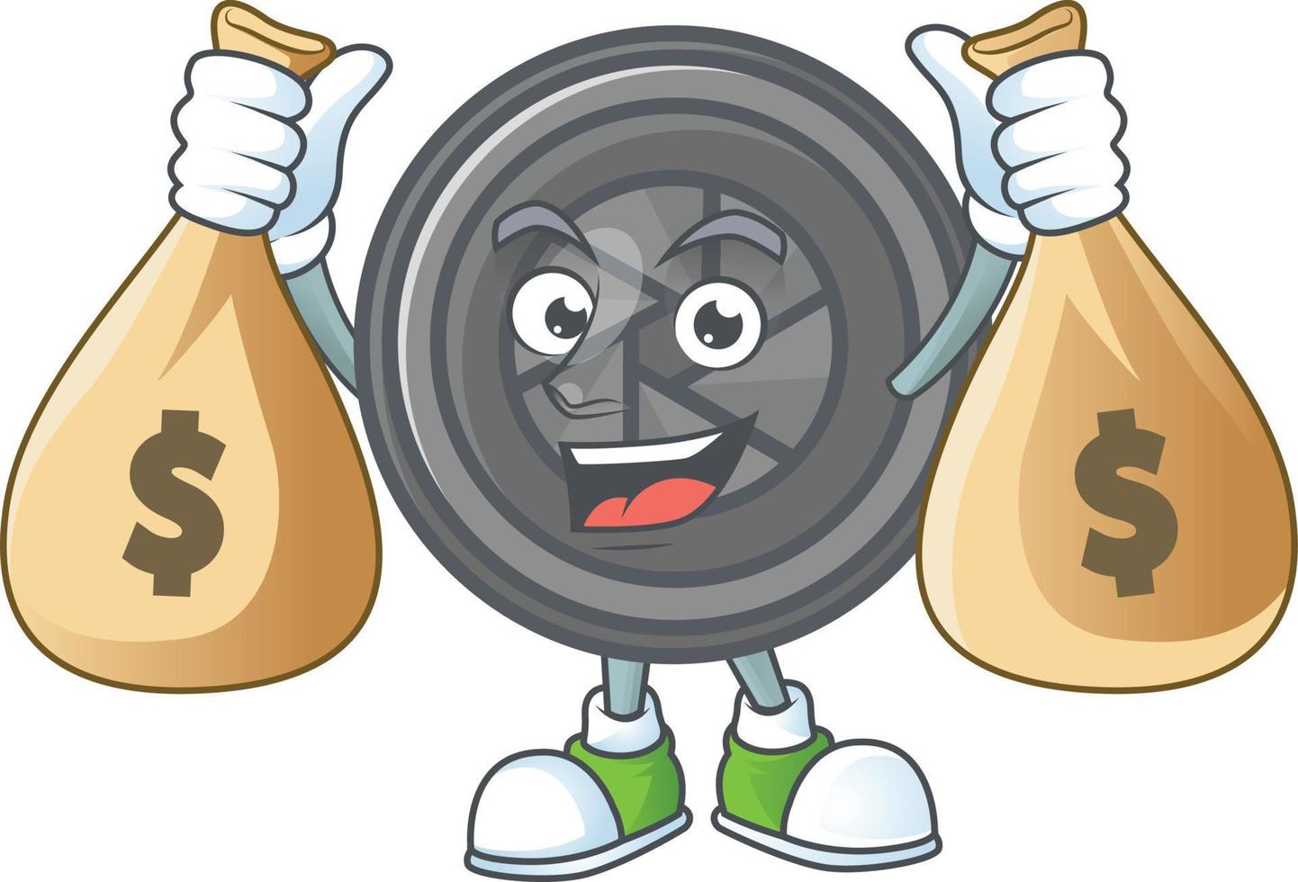 Camera lens mascot icon design vector