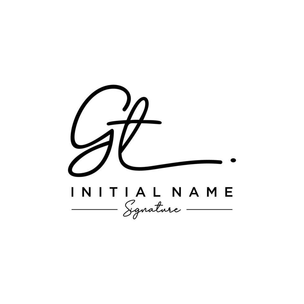 vector de plantilla de logotipo de firma de letra gt