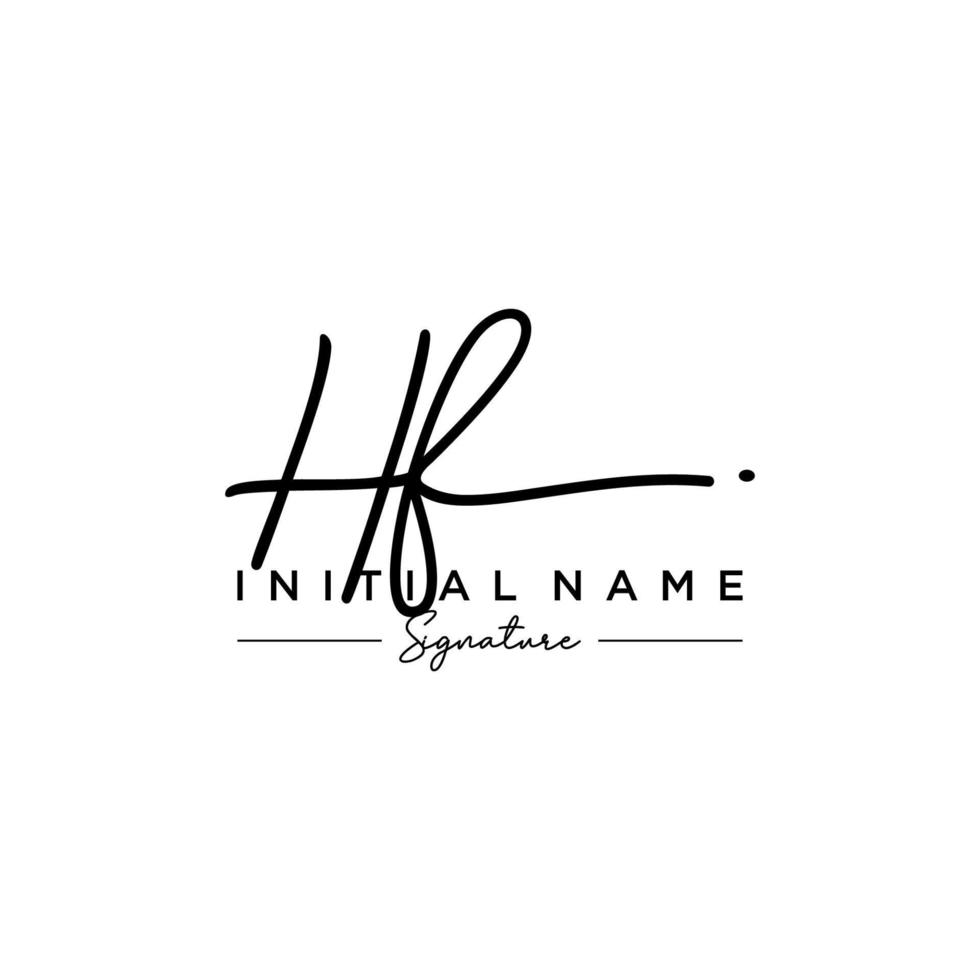 Letter HF Signature Logo Template Vector