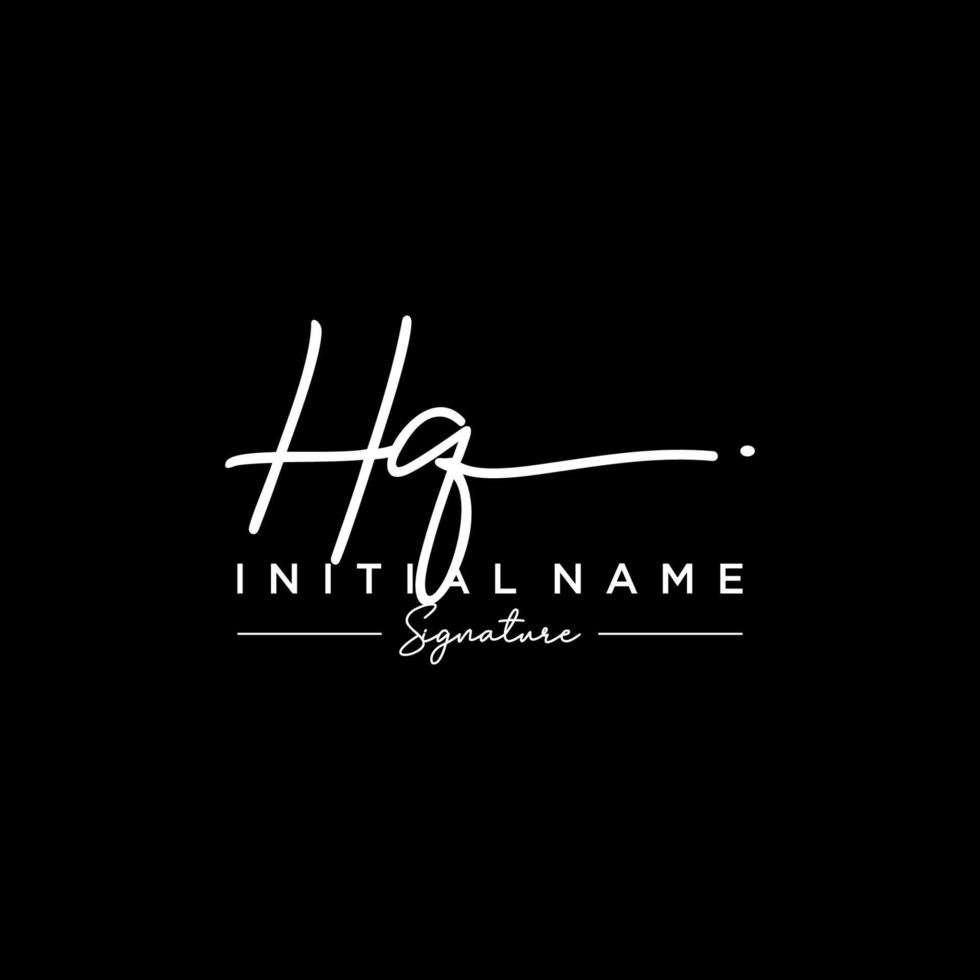 Letter HQ Signature Logo Template Vector