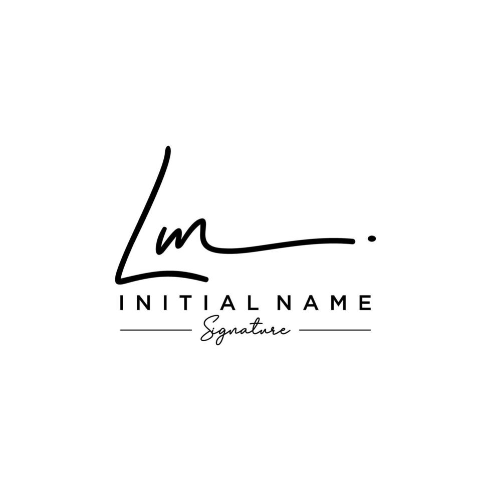 Letter LM Signature Logo Template Vector