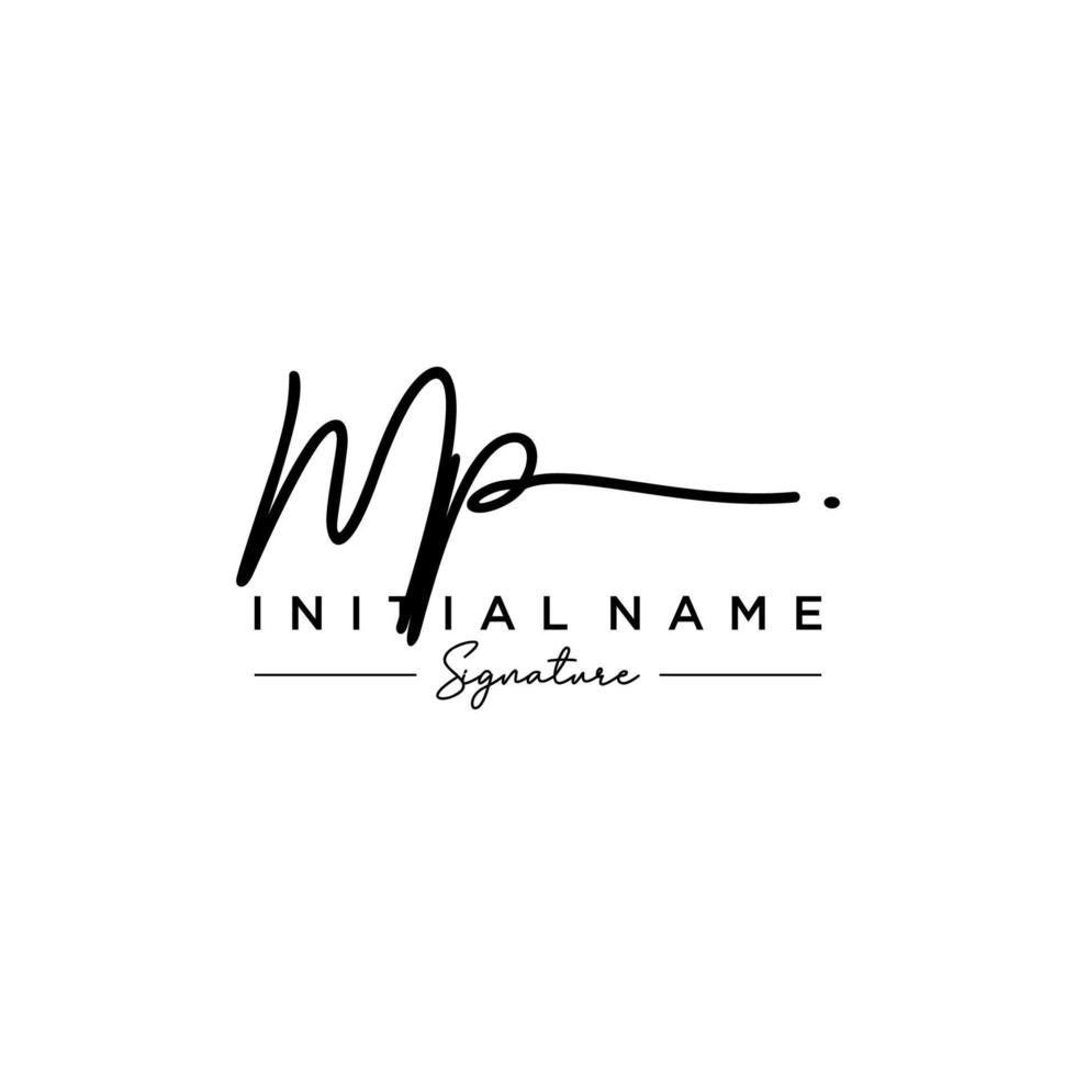 Letter MP Signature Logo Template Vector
