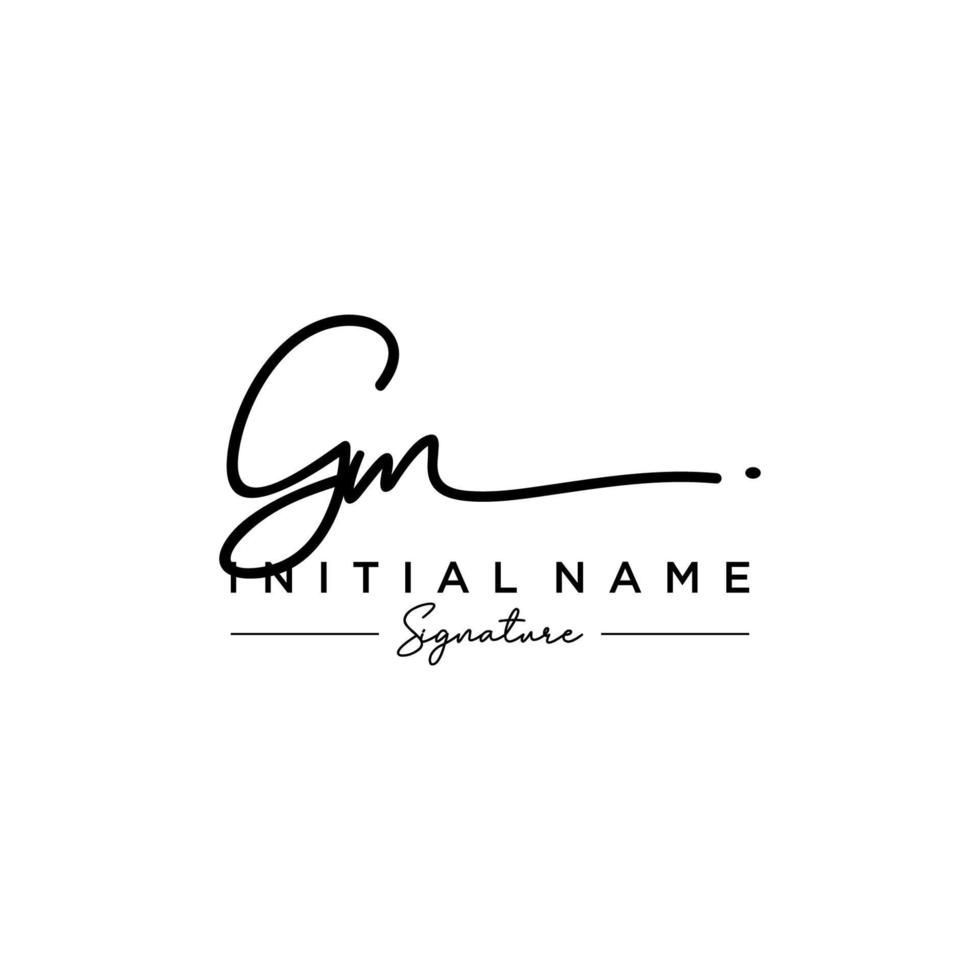 Letter GM Signature Logo Template Vector