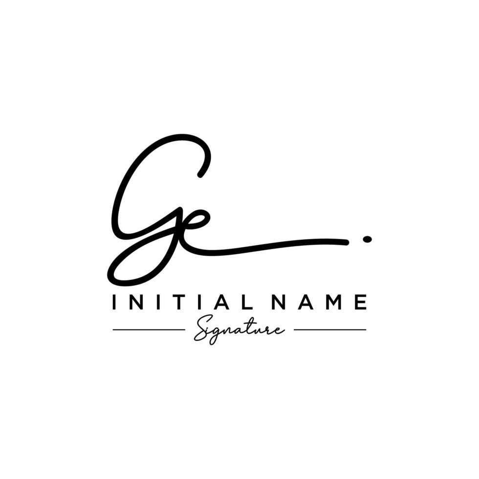 Letter GE Signature Logo Template Vector