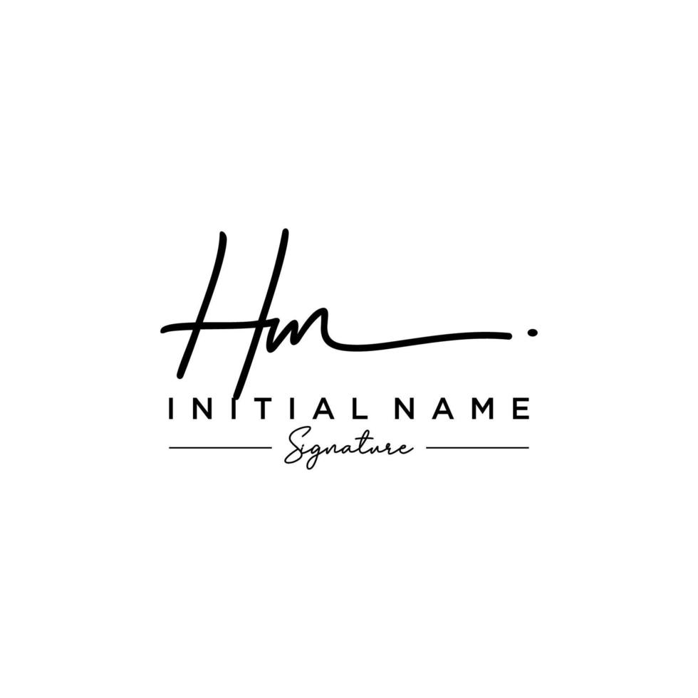 Letter HM Signature Logo Template Vector