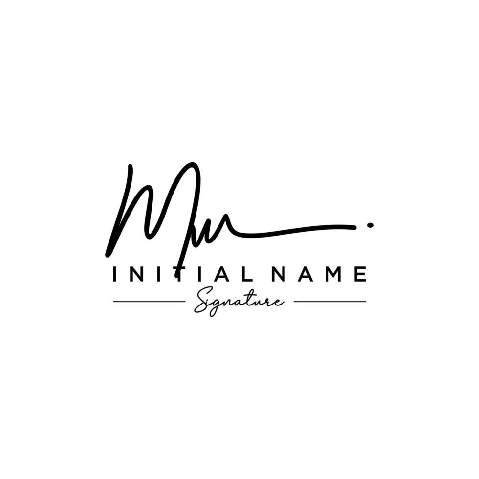 Letter MW Signature Logo Template Vector