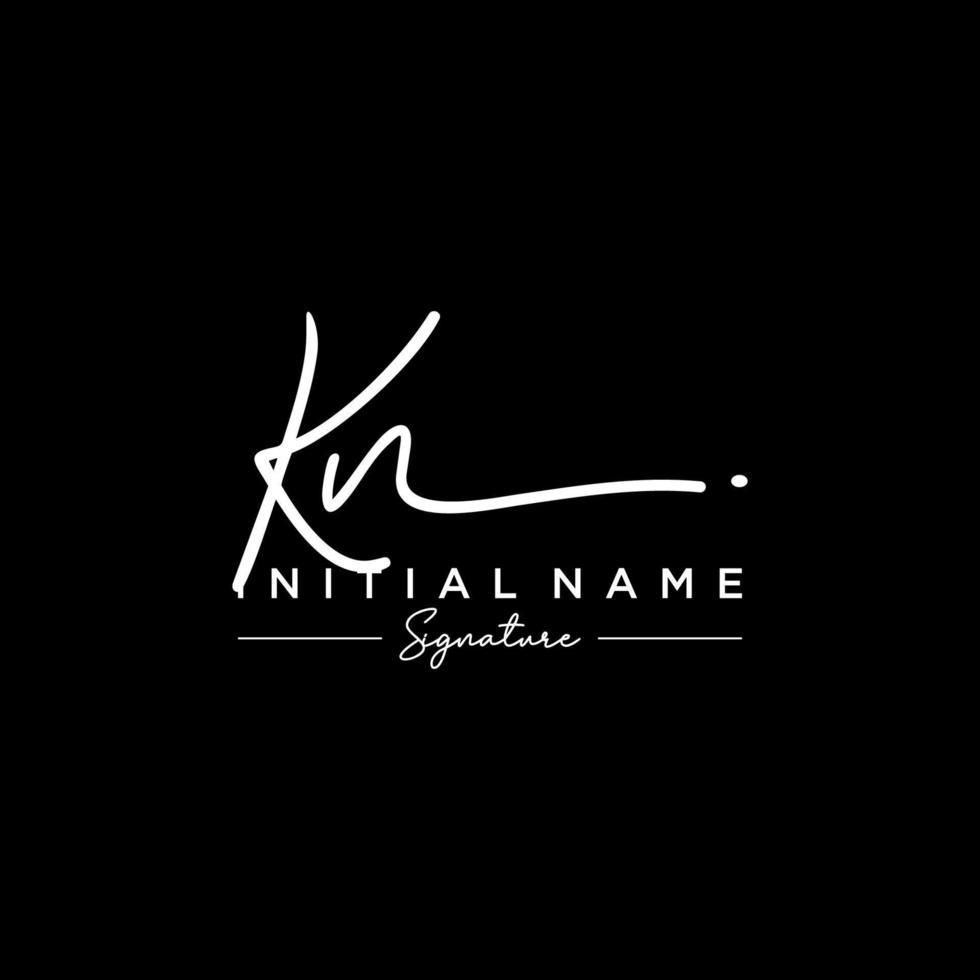 Letter KN Signature Logo Template Vector