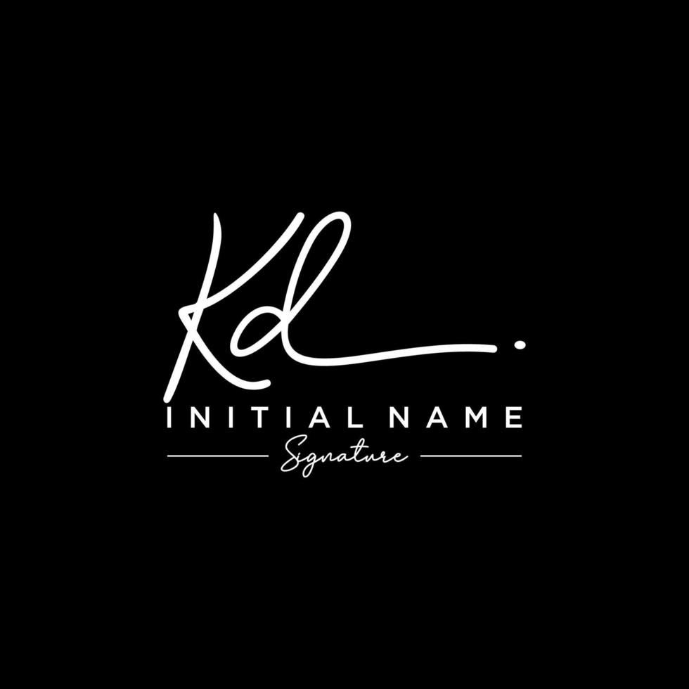 Letter KD Signature Logo Template Vector