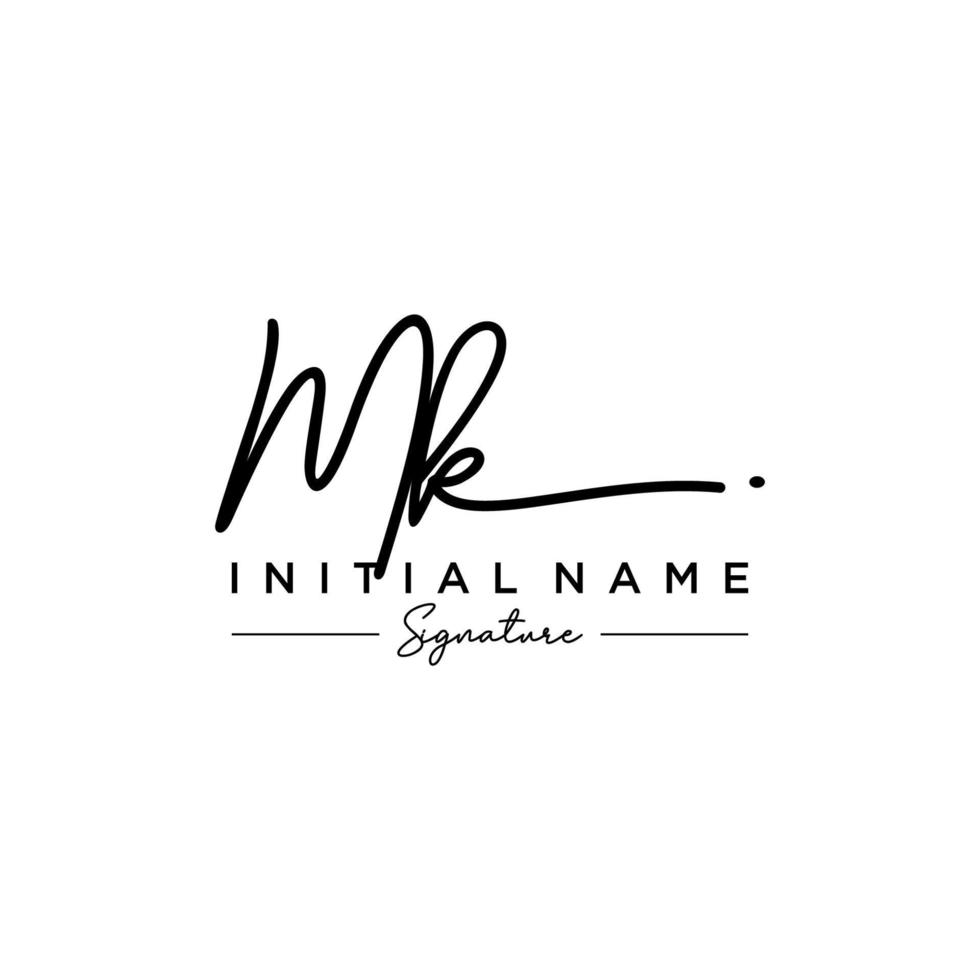Letter MK Signature Logo Template Vector