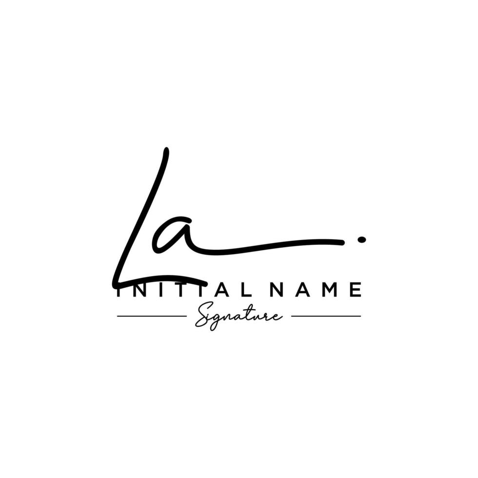 Letter LA Signature Logo Template Vector